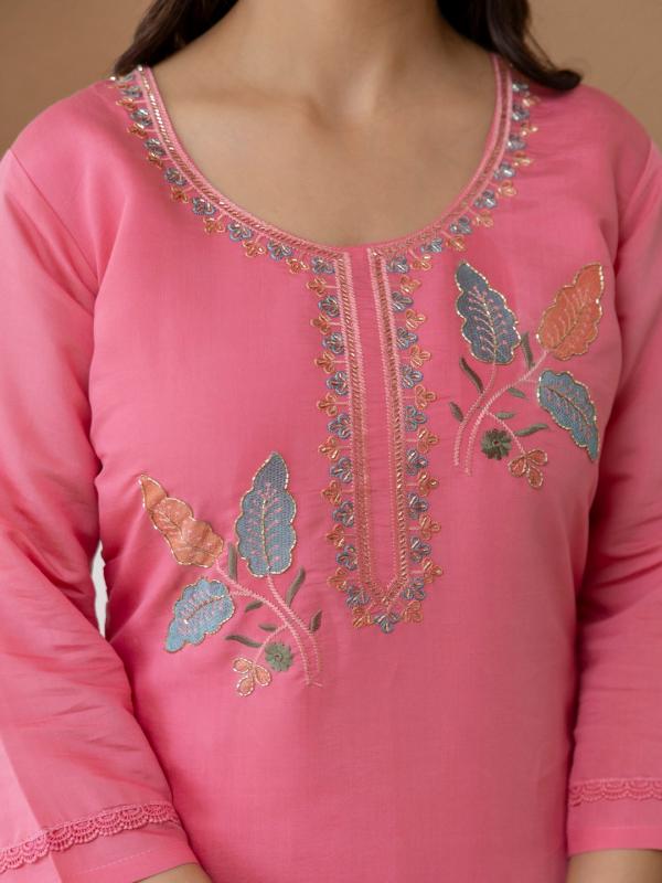 VP 9927 P Women’s Roman Silk Straight Kurta Pent Dupatta Sets with Embroidery Work | 3pcs Ethnic Set
